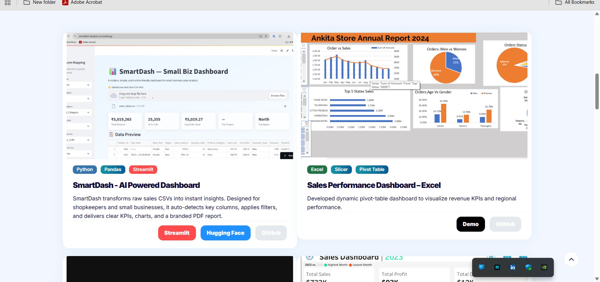 Customize Project Section
