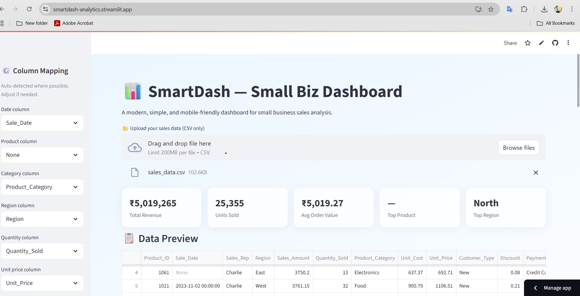 SmartDash - AI Powered Dashboard